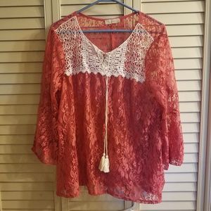 Lace and crochet shirt